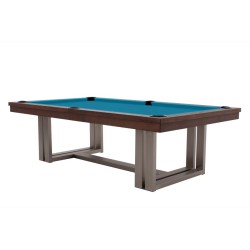 Pool Table / Dining Table, Rasson Trillium, 8 ft., Walnut, Simonis 860 tournament blue