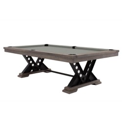 Pool Table / Dining Table, Rasson Vienna, 8 ft., Silver Mist, Club Cloth grey