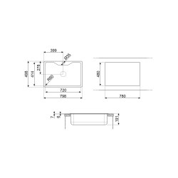 Valamu Smeg Omni, 80 cm,...