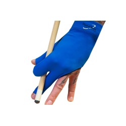 Billiard Glove, Half Finger, Dynamic Premium, 3-Finger, Black/Blue, to wear on left hand, L&XL