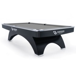 Billiard Table, Pool, Rasson Ox, 9 ft., Black, MATCHROOM pocket size, Simonis 760 grey