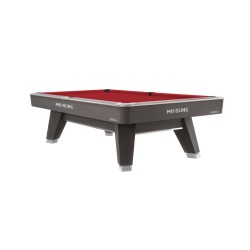 Billiard Table, Pool, Mr-Sung ACURRA by Rasson, 9 ft., Grey (Sarum Strand), EPBF pocket size, Simonis 760 red