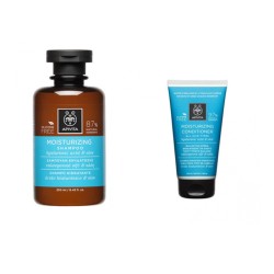 Apivita Moisturising Shampoo 250ml+Moisturising Conditioner Aloe & Hyaluronic Acid 150ml Set 2 Pieces