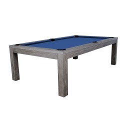 Pool Table / Dining Table, Rasson Penelope II, Silver Mist, incl. table cover, 8 ft., Club Cloth royal blue