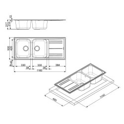 Valamu Smeg, 114 cm,...
