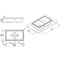 Valamu Smeg, 86 cm, RIGAE®,...
