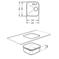 Valamu Smeg Alba, 34 cm,...