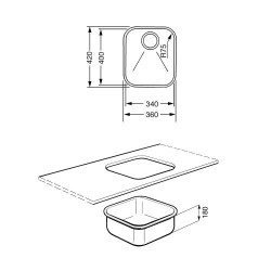 Valamu Smeg, 36 cm, alt...