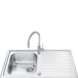 Valamu Smeg, Classic, 86,8 cm, pealt paigaldatav, matt roostevaba teras