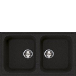 Valamu Smeg, 86 cm, RIGAE, pealt paigaldatav, käsitsi, graniit, antratsiit