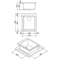 Valamu Smeg, 40 cm, RIGAE,...