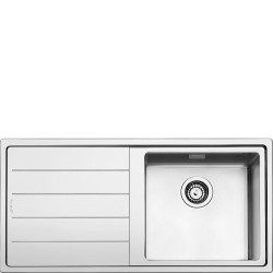Valamu Smeg Mira, 101 cm, pealt/tasa paigaldatav, nupuga, roostevaba teras