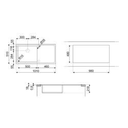 Valamu Smeg Mira, 101 cm,...