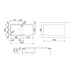 Valamu Smeg, 100 cm, RIGAE,...