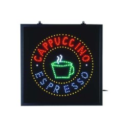 Sign Cappuccino Espresso with LEDs