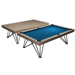 Pool Table / Dining Table, Dauphine, Silver Mist Oak, 8 ft., Club Cloth electric blue