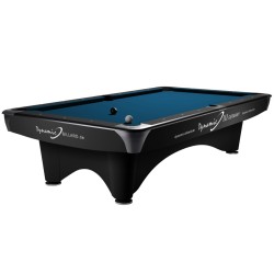 Billiard Table (Pool) Dynamic III, 9 ft., Matt Black, Second Hand, 8 ft., Simonis 760 royal blue