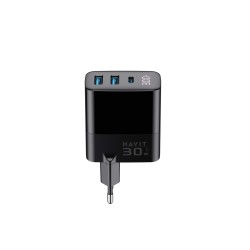 Havit UCLE001 EU - GaN three-port charger 30 W, black