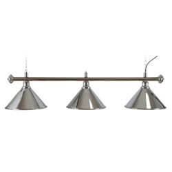 Billiard Lamp Elegance, silver, 3 Bells, Ø 35 cm, 150 cm