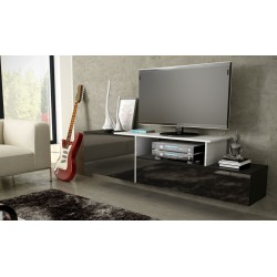 Cama TV cabinet SIGMA 3 180 black/black gloss + biały