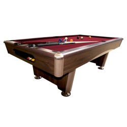 Billiard Table Dynamic Triumph, brown, Pool, 8 ft., Club Cloth burgundy