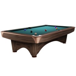 Billiard Table, Pool, Dynamic III, Modern Brown, 9 ft., Simonis 760 blue green