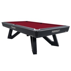 Billiard Table, Pool, Rasson Wolf, 9 ft. (Fuß), schwarz, EPBF pocket size, Simonis 760 burgundy