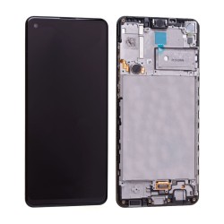 LCD ekraan Samsung A217F A21s puuteekraani ja raamiga originaal Black (service pack)