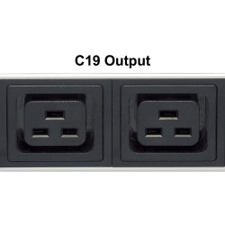 Intellinet Vertical Rackmount 24-Output Power Distribution Unit (PDU), 20 x C13 & 4 x Output C19, Removable Power Cable, Rear C1
