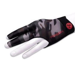 Billiard Glove, Poison Camo 3-Finger, Black-Green, to wear on left hand, L&XL