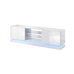 Cama TV cabinet QIU 200 MDF white gloss/white gloss