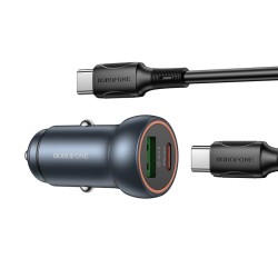 Autolaadija Borofone BZ32A USB-C/USB-A 30W + USB-C to Lightning cable hall