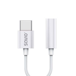 USB Type 3.1 C (M) – Jack 3.5mm (F) Audio adapter White SAVIO AK-51