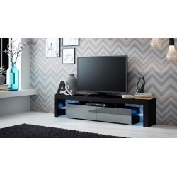 TV SOLO cabinet 200x45x35 black/gloss grey