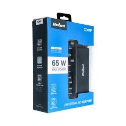 Laadija universaalne REBEL for Notebook/Laptop 65W/18-20V must