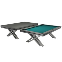 Pool Table / Dining Table, Pierce, 8 ft., Dark Grey, Simonis 760 blue green