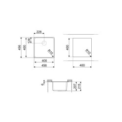 Valamu Smeg Quadra, 45 cm,...