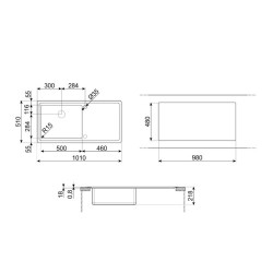 Valamu Smeg Mira, 101 cm,...