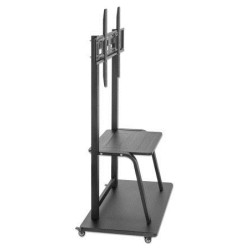 Manhattan TV & Monitor Mount, Trolley Stand, 1 screen, Screen Sizes: 37-100", Black, VESA 200x200 to 800x600mm, Max 150kg, Shelf