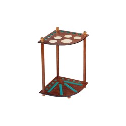 Billiard Cue Rack Corner Rack, mahogany, for 8 Billiard Cues, Balls