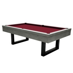 Billiard Table, Pool, Upcon, 8 ft., Grey Oak, 8 ft., Simonis 760 burgundy