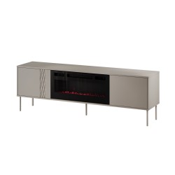 Cama RTV cabinet EF + fireplace black TRESSE 180x40x54.5 cashmere matt