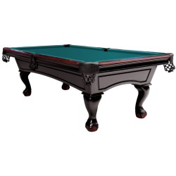 Billiard Table, Pool, Dover, 8 ft., Black, Simonis 760 blue green