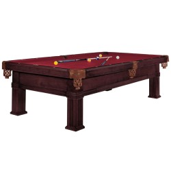 Billiard Table, Pool, Bern, 8 ft., Old Brown, Simonis 760 burgundy