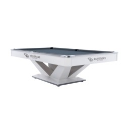 Billiard Table, Pool, Rasson Victory II Plus, White, 9 ft., Simonis 860 shark grey