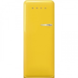 Külmik Smeg, 50-ndate stiil, 153 cm, 244/26 l, 35 dB, mehaaniline juhtimine, vasak, kollane