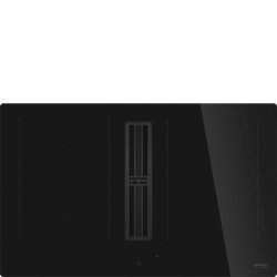 Õhupuhastiga pliidiplaat Smeg, 4 x induktsioon, 83 cm, 630 m3/h, 65 dB, lõigatud serv, must