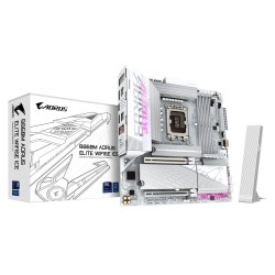 GIGABYTE B860M AORUS ELITE WF6E ICE Motherboard - Intel Core Ultra Series CPUs, 12+1+2+1 Phases VRM, up to 9200MHz DDR5, 1xPCIe 