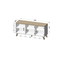 Cama sideboard LOTTA 150 3D...