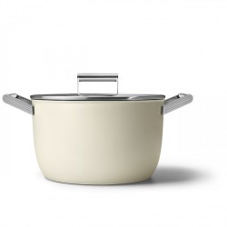Salongi näidis! Haudepott Smeg, 26cm, 2 käepidet, klaas kaanega, kreem